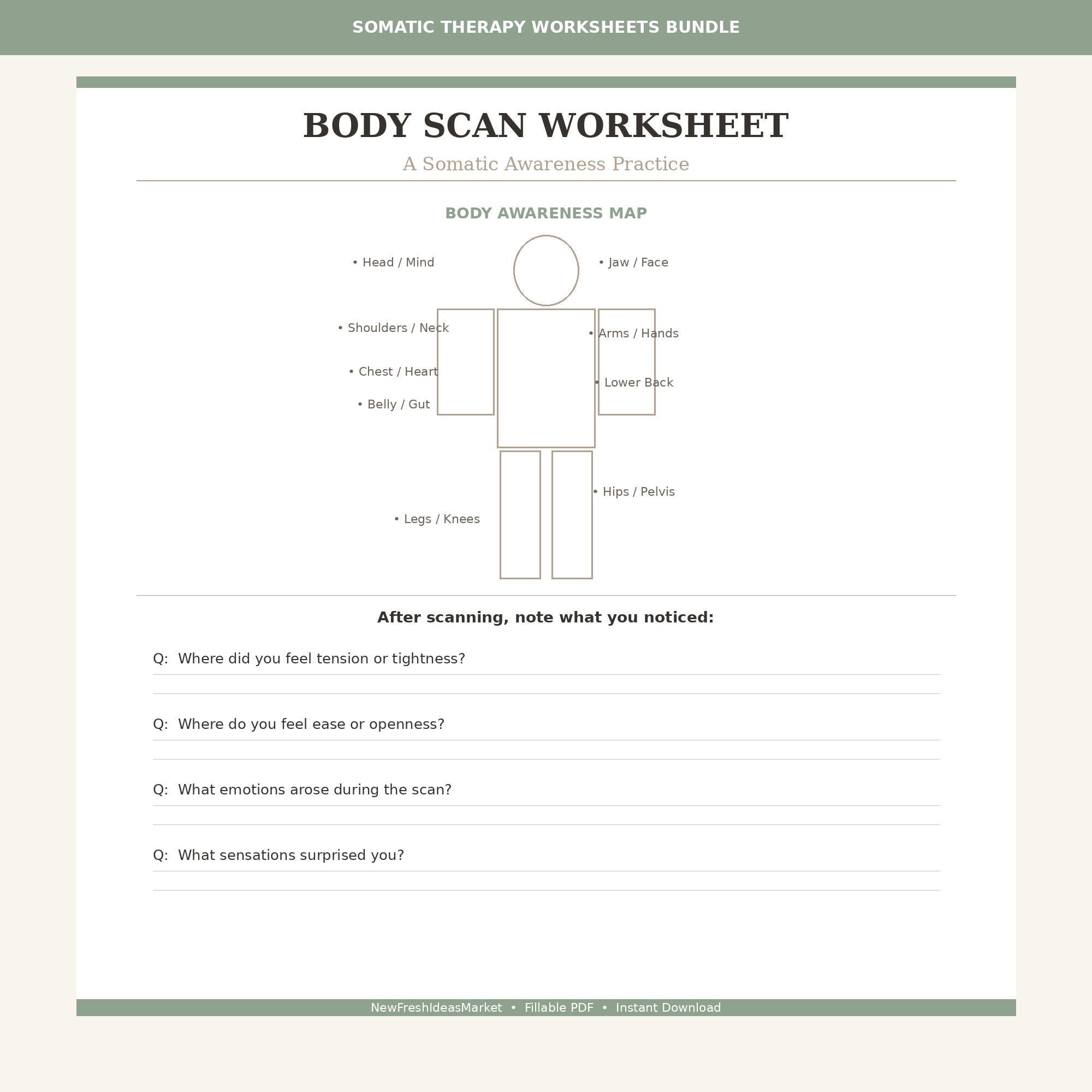 Somatic Therapy Worksheets Bundle | Nervous System Healing Printables ...