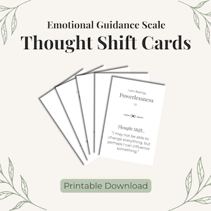 Thought Shift Cards | Emotional Guidance Scale Printable | Mindset Shift Cards | Emotional Regulation | Self Reflection | Instant Download