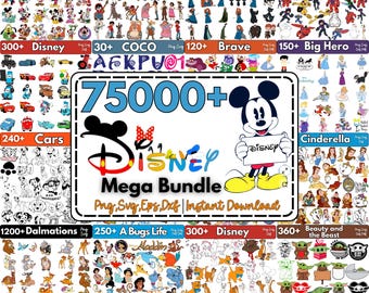 75000+ Special Mega Bundle SVG PNG | Princess, Mickey Mouse, Pixar Clipart | Digital Download Sublimation Files | Cartoon Bundle|Mega Bundle