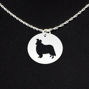 Shetland Sheepdog Necklace, Shetland Sheepdog Jewelry, Shetland Sheepdog Gift, Sterling Silver, Dog Memorial Gift, Dog Pendant Charm image 1