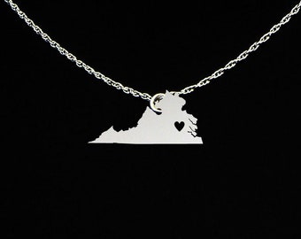 Virginia Necklace - Virginia Jewelry - Virginia Gift - Sterling Silver