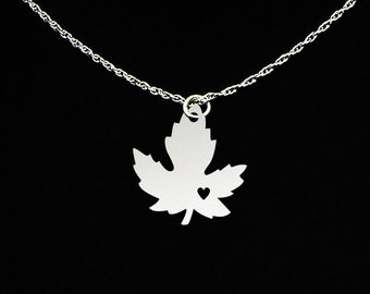 Maple Leaf Necklace - Maple Leaf Jewelry - Maple Leaf Gift - Sterling Silver