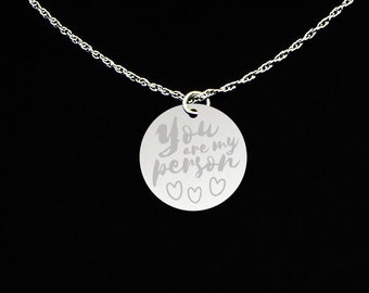 You Are My Person Necklace - You Are My Person Jewelry - You Are My Person Gift - Sterling Silver