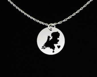Netherlands Necklace - Netherlands Jewelry - Netherlands Gift - Sterling Silver