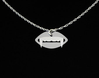 Vampire Teeth Necklace - Vampire Teeth Gift - Halloween Necklace - Sterling Silver