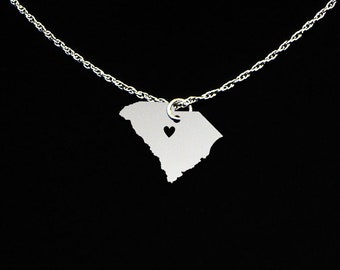 South Carolina Necklace - South Carolina Jewelry - South Carolina Gift - Sterling Silver
