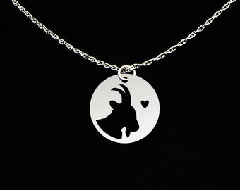Goat Necklace, Goat Jewelry, Goat Gift, Sterling Silver, Small Goat Charm, Goat Pendant, Goat Memorial, Loss, Sympathy