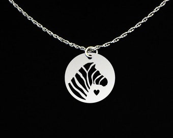 Zebra Necklace - Zebra Jewelry - Zebra Gift - Sterling Silver