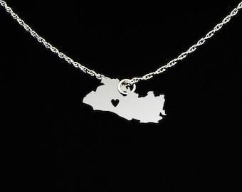 El Salvador Necklace - El Salvador Gift - El Salvador Jewelry - Sterling Silver