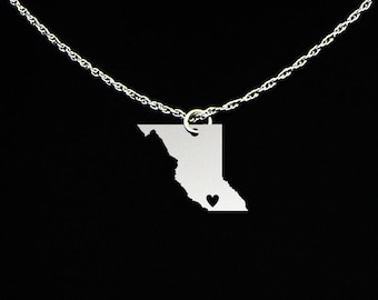 British Columbia Necklace - British Columbia Gift - British Columbia Jewelry - Sterling Silver
