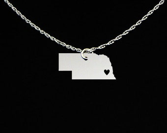 Nebraska Necklace - Nebraska Jewelry - Nebraska Gift - Cyber Monday Gift - Sterling Silver