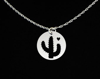 Cactus Necklace - Cactus Jewelry - Cactus Gift - Sterling Silver