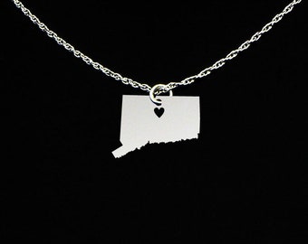 Connecticut Necklace - Connecticut Jewelry - Connecticut Gift - Sterling Silver