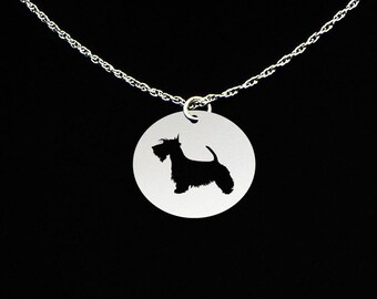 Scottish Terrier Necklace, Scottish Terrier Jewelry, Scottish Terrier Gift, Sterling Silver, Dog Memorial Gift, Dog Pendant Charm