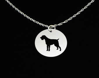 German Wirehaired Pointer Necklace, German Wirehaired Pointer Jewelry, German Wirehaired Pointer Gift, Sterling Silver