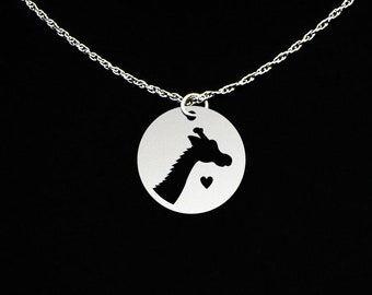 Giraffe Necklace - Giraffe Jewelry - Giraffe Gift - Sterling Silver