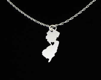 New Jersey Necklace - New Jersey Jewelry - New Jersey Gift - Sterling Silver