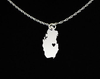 Qatar Necklace - Qatar Jewelry - Qatar Gift - Sterling Silver