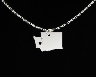 Washington Necklace - Washington Jewelry - Washington Gift - Sterling Silver