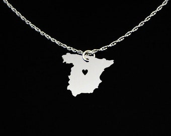 Spain Necklace - Spain Jewelry - Spain Gift - Sterling Silver
