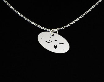 Azores Islands Necklace - Azores Islands Gift - Azores Islands Jewelry - Sterling Silver