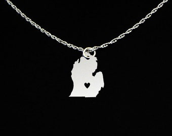 Lower Michigan Necklace - Lower Michigan Jewelry - Lower Michigan Gift - Sterling Silver