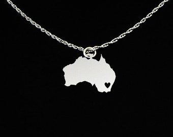 Australia Necklace - Australia Jewelry - Australia Gift - Sterling Silver