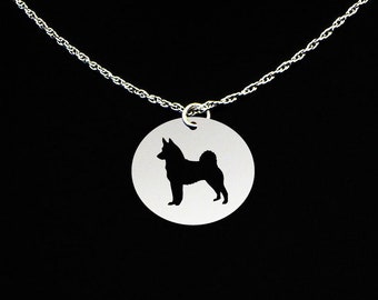 Norwegian Elkhound Necklace, Norwegian Elkhound Jewelry, Norwegian Elkhound Gift, Sterling Silver, Dog Memorial Gift, Dog Pendant Charm