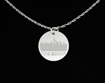 New York City Necklace - New York City Skyline Jewelry - New York City Skyline Gift - Sterling Silver