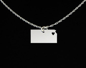 Kansas Necklace - Kansas Jewelry - Kansas Gift - Sterling Silver