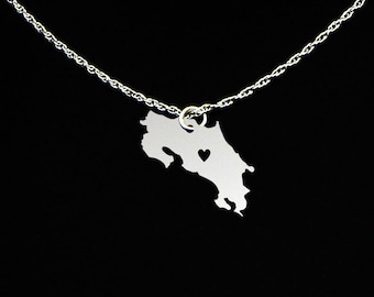 Costa Rica Necklace - Costa Rica Jewelry - Costa Rica Gift - Sterling Silver