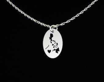 Philippines Necklace - Philippines Jewelry - Philippines Gift - Sterling Silver