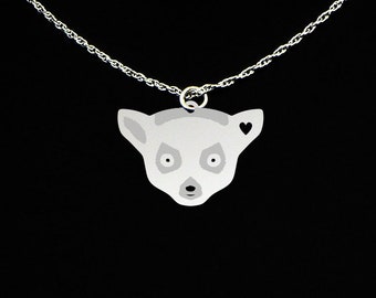 Lemur Necklace - Lemur Jewelry - Lemur Gift - Sterling Silver