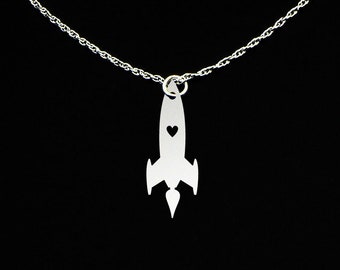 Rocket Necklace - Rocket Jewelry - Rocket Gift - Sterling Silver