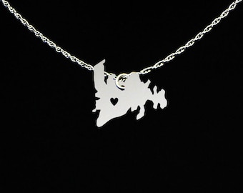 Newfoundland Necklace - Newfoundland Jewelry - Newfoundland Gift - Sterling Silver