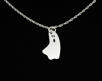 Ghost Necklace - Ghost Gift - Halloween Necklace - Sterling Silver