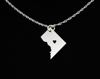 Washington DC Necklace - Washington DC Jewelry - Washington DC Gift - Sterling Silver