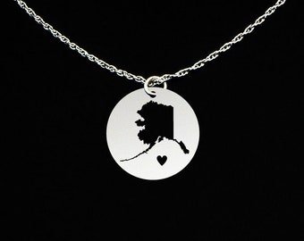 Alaska Necklace - Alaska Jewelry - Alaska Gift - Sterling Silver