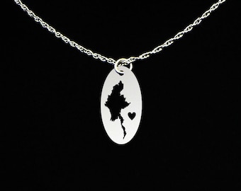 Myanmar Necklace - Myanmar Gift - Myanmar Jewelry - Sterling Silver