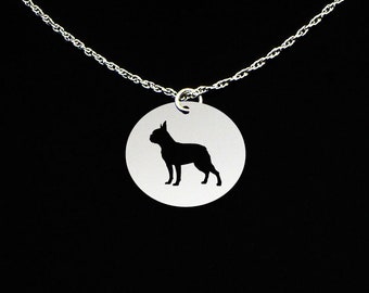 Boston Terrier Necklace, Boston Terrier Jewelry, Boston Terrier Gift, Sterling Silver, Dog Memorial Gift, Dog Pendant Charm