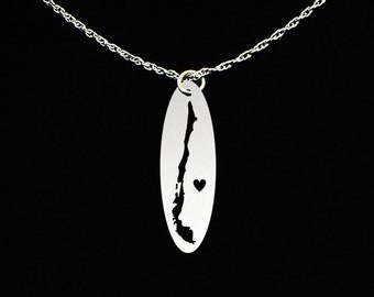 Chile Necklace - Chile Jewelry - Chile Gift - Sterling Silver