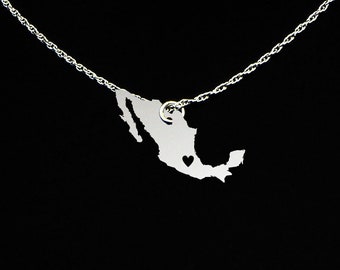 Mexico Necklace - Mexico Jewelry - Mexico Gift - Sterling Silver