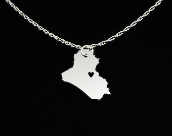 Iraq Necklace - Iraq Jewelry - Iraq Gift - Sterling Silver