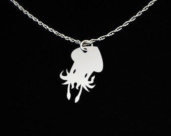 Squid Necklace - Squid Jewelry - Squid Gift - Sterling Silver