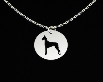 Great Dane Necklace, A, Great Dane Jewelry, Great Dane Gift, Sterling Silver, Dog Memorial Gift, Dog Loss Charm, Dog Sympathy Pendant