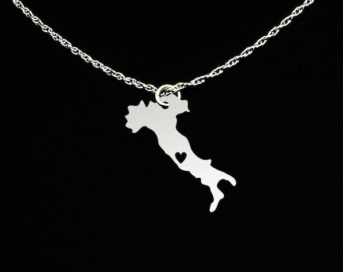 Italy Necklace - Italy Jewelry - Italy Gift - Sterling Silver