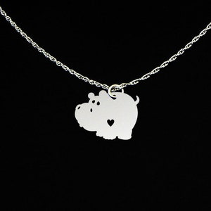 Hippopotamus Necklace - Hippo Necklace - Hippo Jewelry - Hippo Gift - Hippopotamus Jewelry - Hippopotamus Gift - Sterling Silver