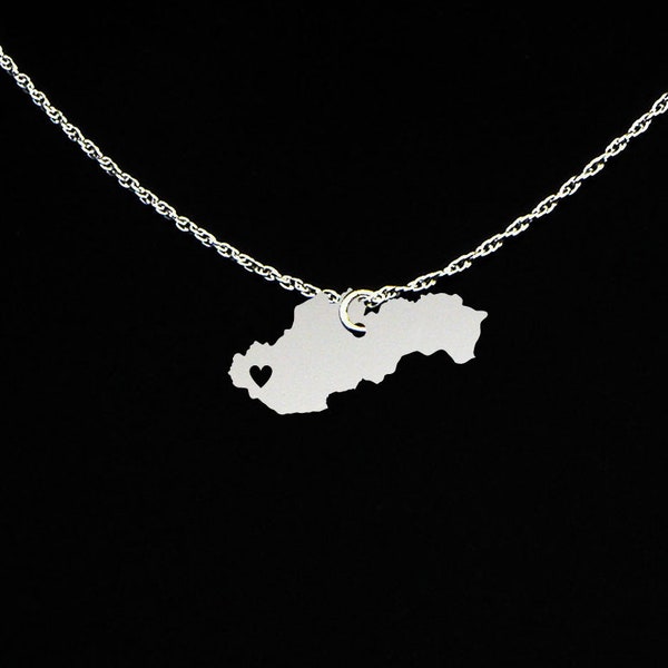 Slovakia Necklace - Slovakia Jewelry - Slovakia Gift - Sterling Silver