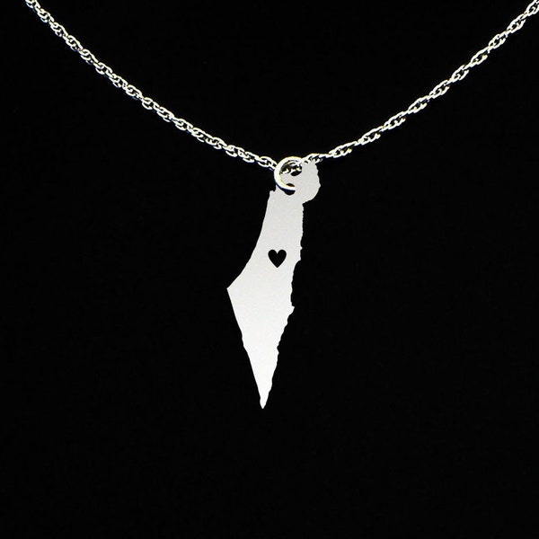 Israel Necklace - Country Necklace - Israel Gift - Israel Jewelry - Sterling Silver