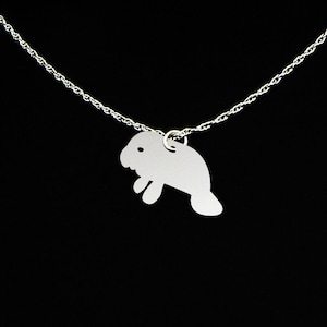 Manatee Necklace - Manatee Jewelry - Manatee Gift - Sterling Silver